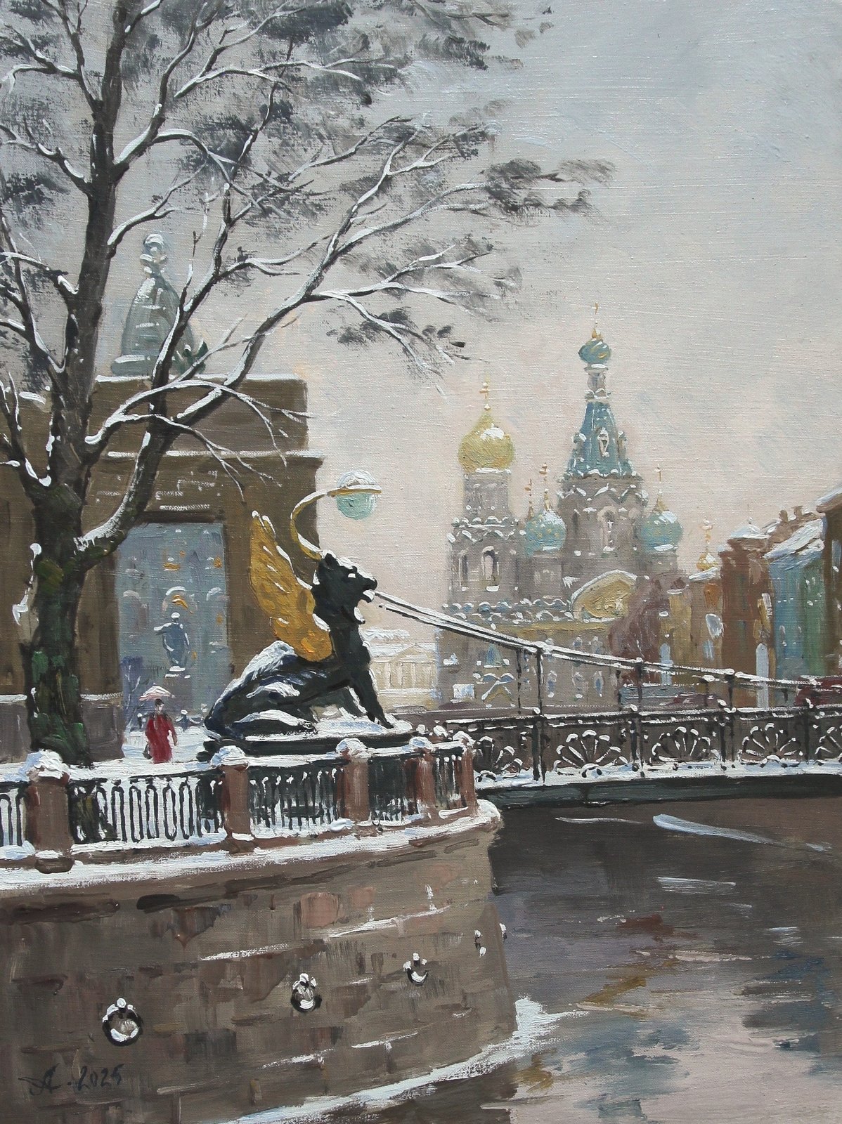 Банковский мостик, Александр Александровский — Масло, холст, 40 × 30 см