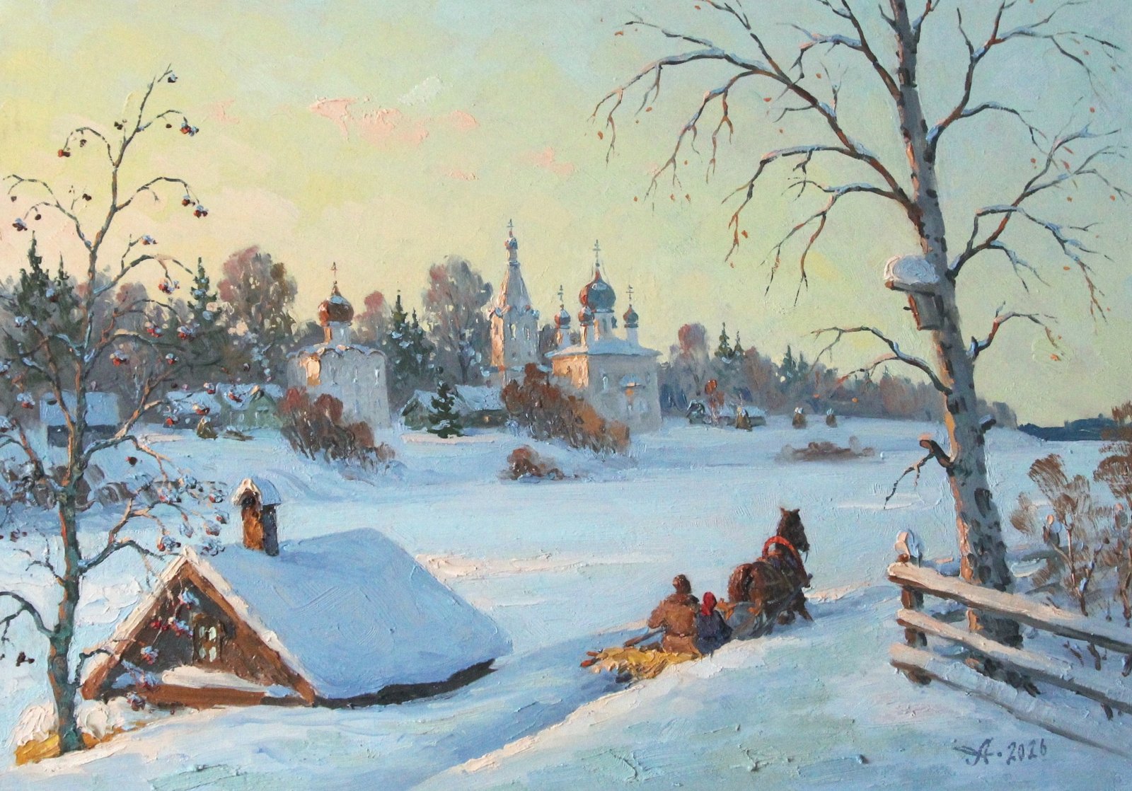 Старая Ладога, Александр Александровский — Масло, холст, 35 × 50 см