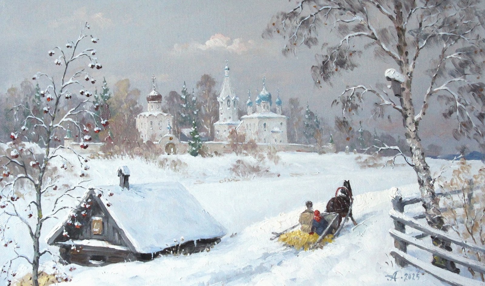 Старая Ладога, Александр Александровский — Масло, холст, 30 × 50 см
