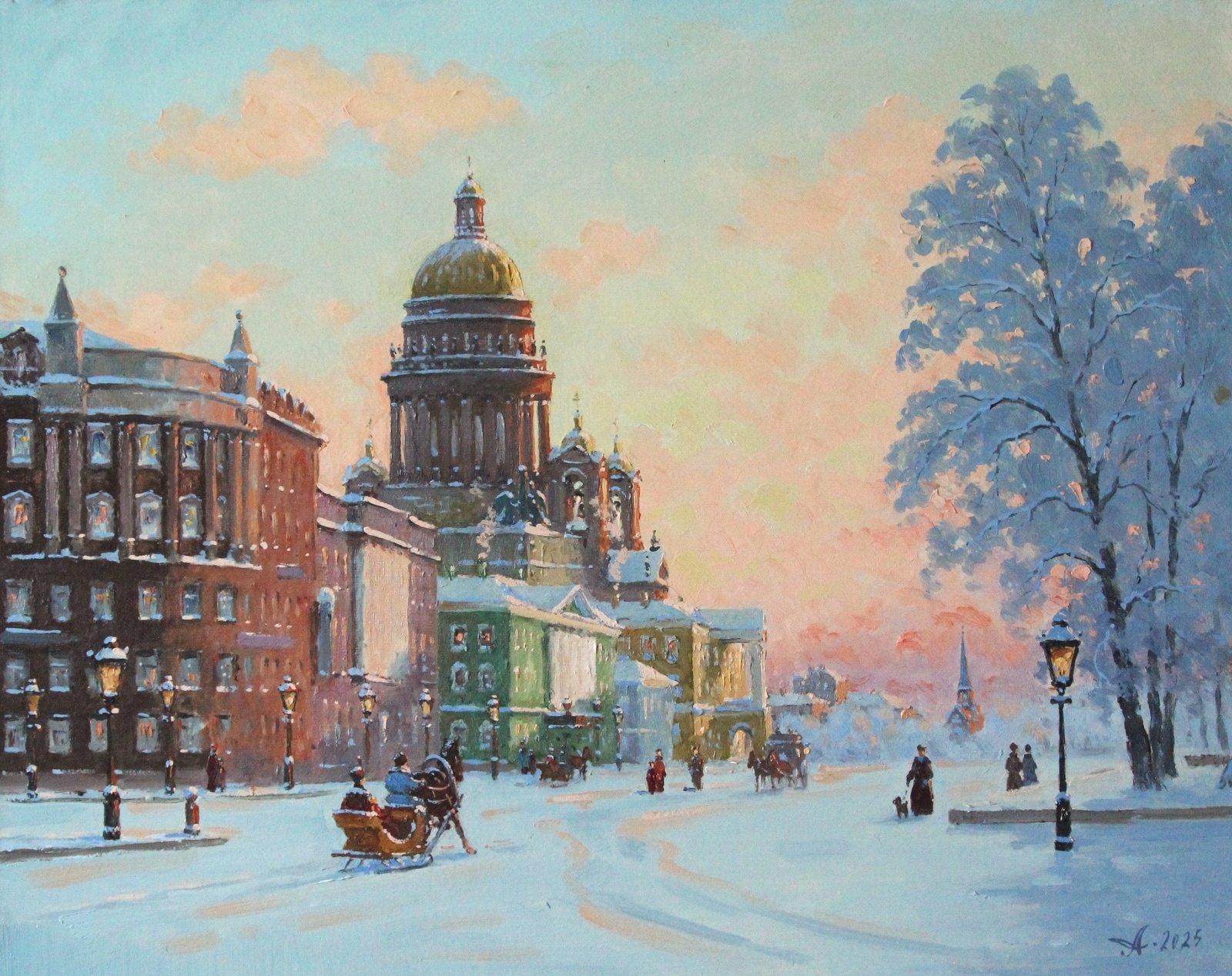 Исаакий, Санкт-Петербург, Александр Александровский — Масло, холст, 40 × 50 см