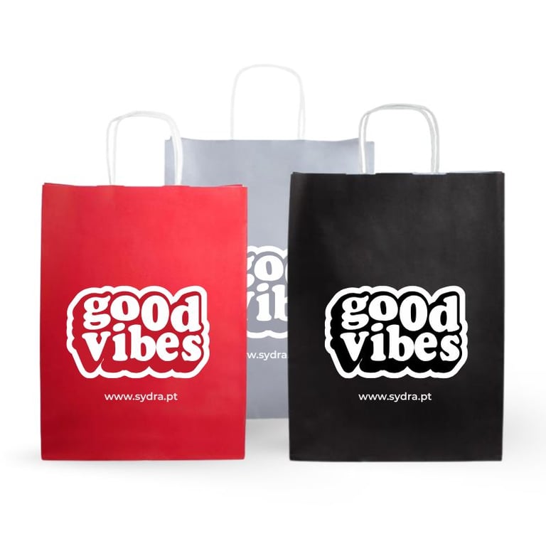 sydra sacos de papel vermelho, preto e prateado 24 x 32 x 11 cm