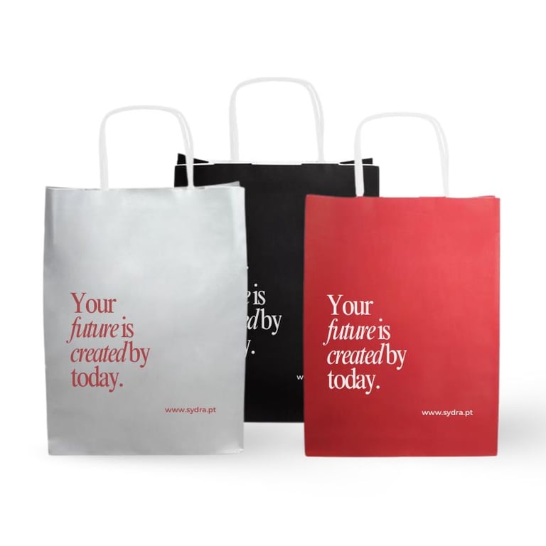 sydra sacos de papel 18 x 24 x 8 cm cores