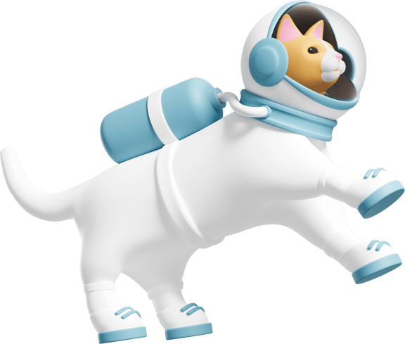 cat astronaut 3d