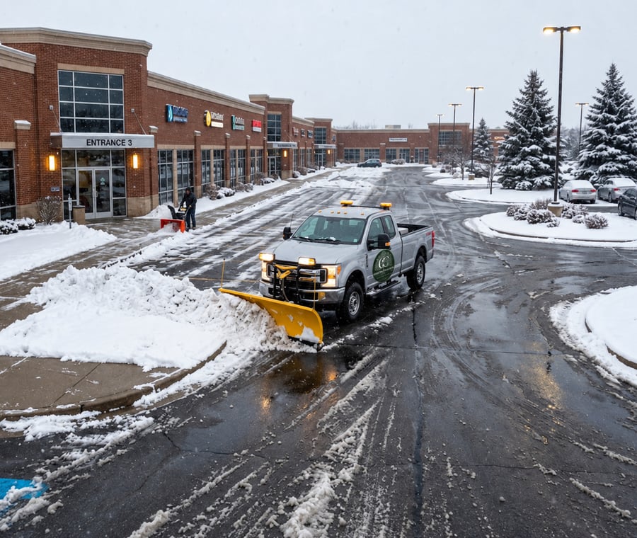 Cruger Contracting LLC snow plowing in Chelsea Cove