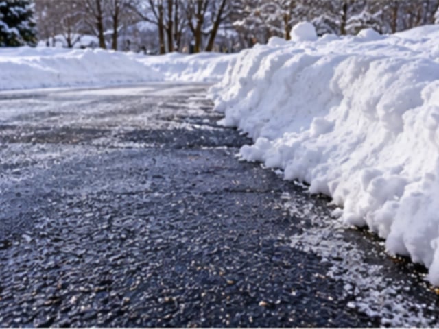 Driveway Snow Plowing Without Surface or Border Damage in New Hamburg