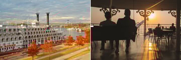 American Queen in Memphis and sunset views