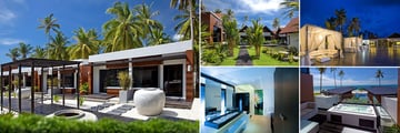 Aava Hotel; Deluxe Bungalow exterior, Superior Bungalow exterior, Cabanas, Family Villa Exterior Jacuzzu, Family Bathroom   