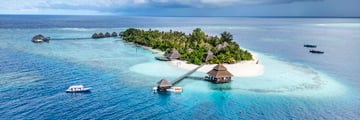 Aerial view of Maldives resort