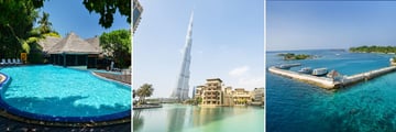 Maldives Pool, Jetty and Burj Khalifa