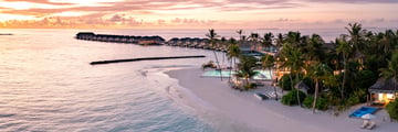 Aerial View at Sunset of Baglioni Maldives