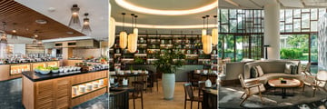 Alma Resort Cam Ranh Restaurants and Bars (from left to right): Alama Garden, Asiana & Alma Lounge 