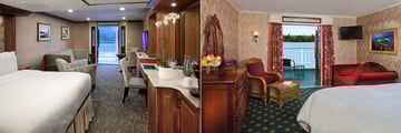 American Queen Luxury Suite (left) Junior Suite (right)