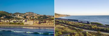 Pismo Beach scenery and sea views onboard Amtrak Surfliner