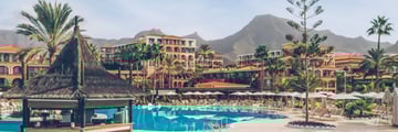 The pool with mountain views at Iberostar Selection Anthelia