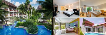 Apsara Rooms (Shown clockwise): Pool Access Exterior, Pool Access, Deluxe, Pool Villa Exterior, Pool Villa