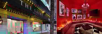 Exterior view and Burgundy Bar at Autograph Collection The Saint Hotel