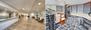 Bahama House reception, gym