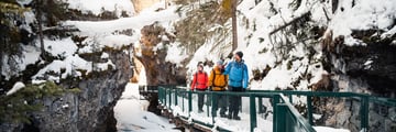 Winter scenes in Johnston Canyon in Banff