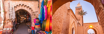 Jamaa el Fna Market and Koutoubia Mosque, Marrakesh