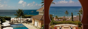 Pool area and scenery at a hotel