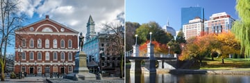 Faneuil Hall and the Public Garden, Boston