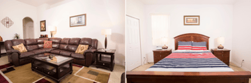 Calabay Parc, living area and bedroom