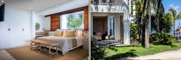 Hotel suite with garden area