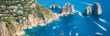 Rock formations in the water