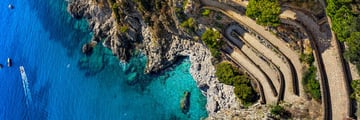 Winding road next to the sea