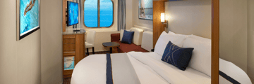 Ocean view stateroom aboard the Celebrity Equinox