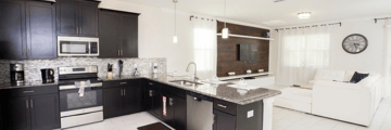 Champions Gate home, kitchen and living area