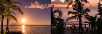 The beach at sunset at Coral Reef Club
