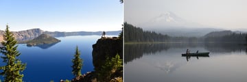 Crater Lake And Mount Hood