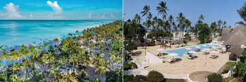 Beach and pool area at a hotel