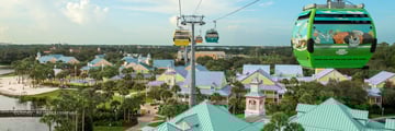 Disney's Skyliner conveniently stops at the Caribbean Beach Resort