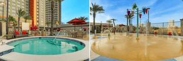 Fun for adults and children alike with the whirlpool and splash zone