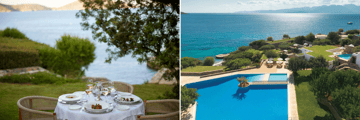 Old Mill restaurant, views of pool and sea