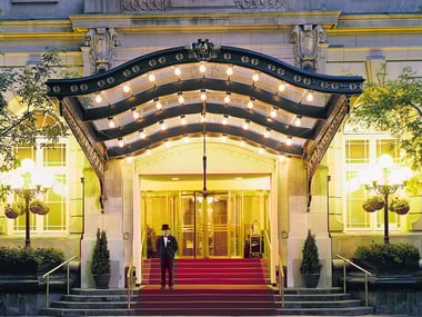 Entrance at night