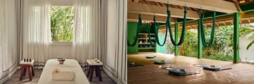spa treatment room and yoga pavilion at Finolhu Baa Atoll Maldives