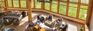The main lounge at Fiordland Lodge