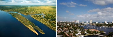 Aerial view of Everglades and Waterways in Fort Lauderdale