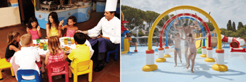 Fun for children at the kids clubs and waterpark