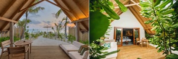 beach villas at Fushifaru Maldives