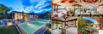 Fusion Resort Cam Ranh Rooms: Two Bedroom Ocean View Pool Villa (left and top), Hideaway Pool Villa (bottom right) 