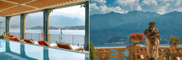 Indoor pool and Lake Como views