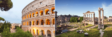 The Colosseum and views of the Roman Forum, Rome