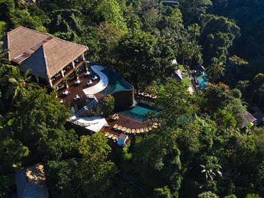 Aerial view of a Bali resort