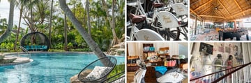 Havana Cabana Resort pool, bike rentals, foosball, interior decoration & gift shop