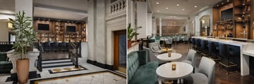 Hotel lobby area, Pennydrop Bar + Kitchen