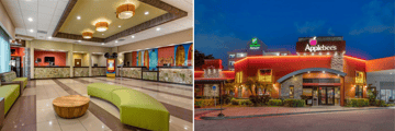 Hotel lobby and adjoining Applebee's restaurant